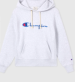 Women’s Lightweight Reverse Weave Hoodie with Embroidered Logo Light Grey 2