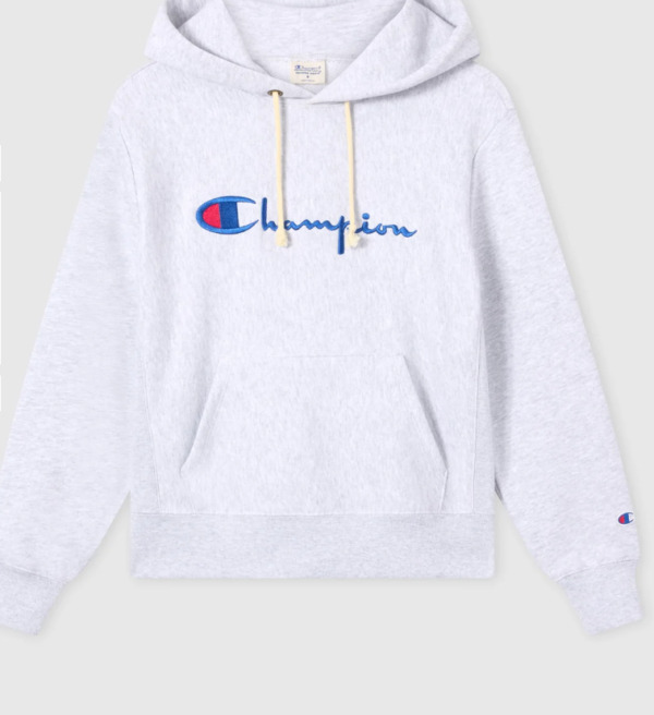 Women’s Lightweight Reverse Weave Hoodie with Embroidered Logo Light Grey 2