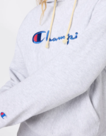 Women’s Lightweight Reverse Weave Hoodie with Embroidered Logo Light Grey 3