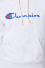 Women’s Lightweight Reverse Weave Hoodie with Embroidered Logo Light Grey 45