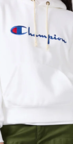 Women’s Lightweight Reverse Weave Hoodie with Embroidered Logo White 33