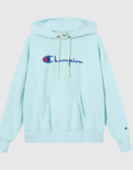 Women’s Lightweight Reverse Weave Hoodie with Embroidered Logo sky blue 1