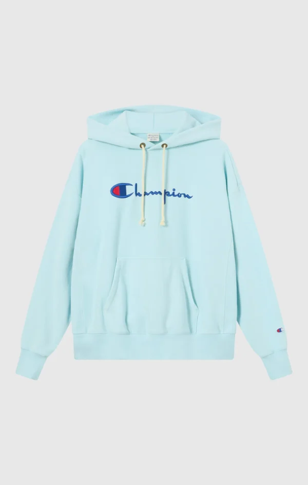 Women’s Lightweight Reverse Weave Hoodie with Embroidered Logo sky blue 1