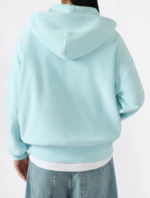 Women’s Lightweight Reverse Weave Hoodie with Embroidered Logo sky blue 111