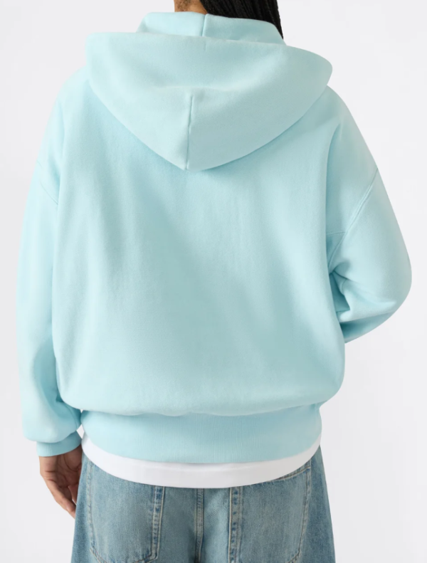 Women’s Lightweight Reverse Weave Hoodie with Embroidered Logo sky blue 111