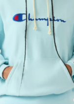 Women’s Lightweight Reverse Weave Hoodie with Embroidered Logo sky blue 22