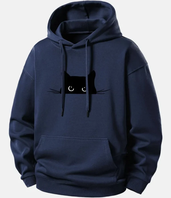 cat hoodie blue