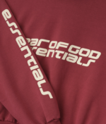 Cropped Relaxed Hoodie Crimson 2