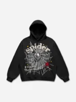 spider Web The World Vintage Graphic Hoodie black