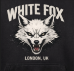 white fox graphic hoodie design