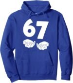 67 Number Sixty-Seven Funny Hands Meme Teen Kid Matching Pullover Hoodie bl