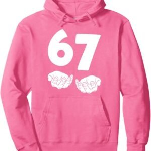 67 Number Sixty-Seven Funny Hands Meme Teen Kid Matching Pullover Hoodie p