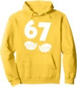 67 Number Sixty-Seven Funny Hands Meme Teen Kid Matching Pullover Hoodie y