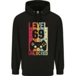 69th Birthday 69 Year Old Level Up Gamming Mens black