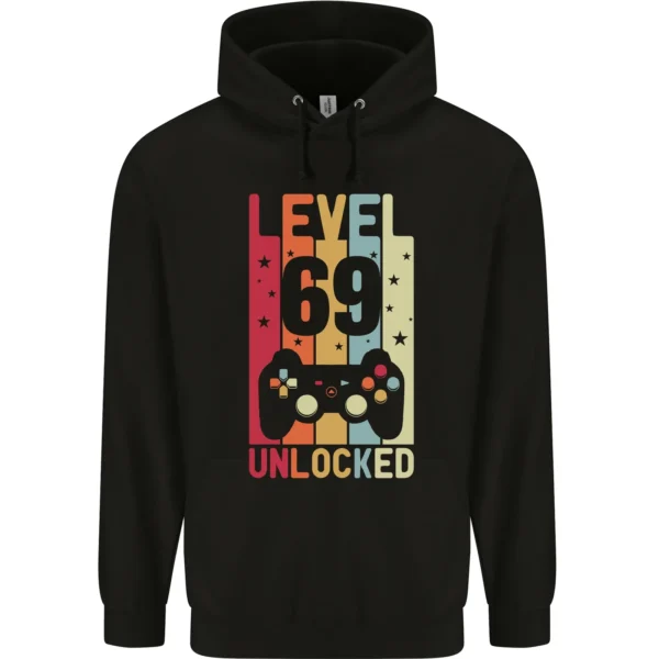 69th Birthday 69 Year Old Level Up Gamming Mens black