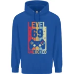 69th Birthday 69 Year Old Level Up Gamming Mens blue