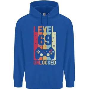 69th Birthday 69 Year Old Level Up Gamming Mens blue