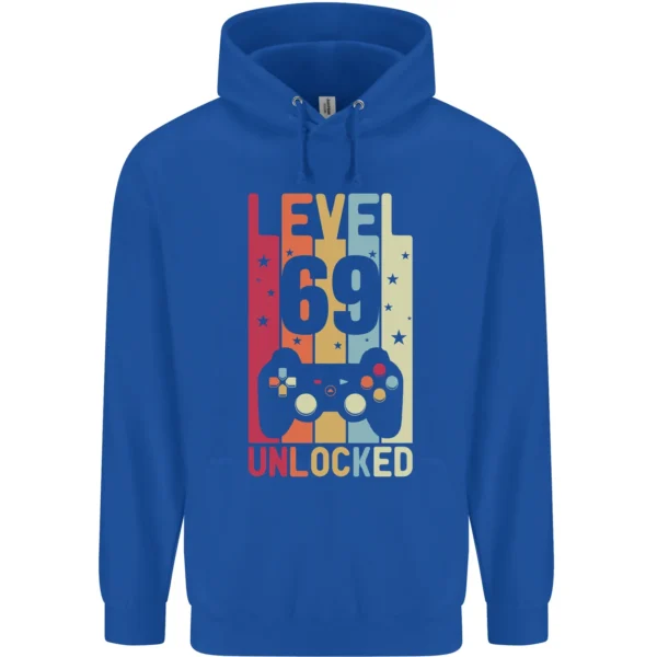 69th Birthday 69 Year Old Level Up Gamming Mens blue