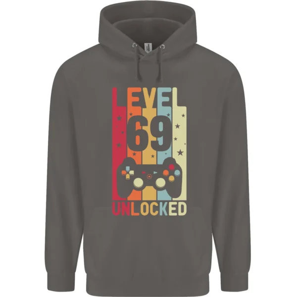 69th Birthday 69 Year Old Level Up Gamming Mens gray