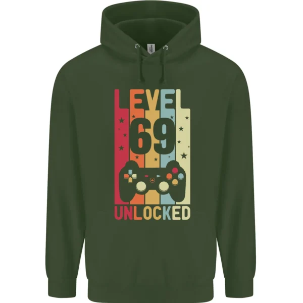 69th Birthday 69 Year Old Level Up Gamming Mens green