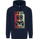 69th Birthday 69 Year Old Level Up Gamming Mens navy