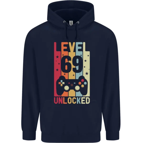 69th Birthday 69 Year Old Level Up Gamming Mens navy