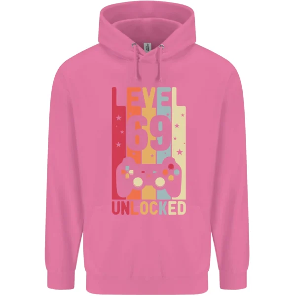 69th Birthday 69 Year Old Level Up Gamming Mens pink