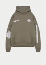 Blurred Emblem Graphic Hoodie - Khaki 1