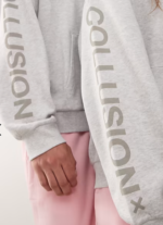 COLLUSION Unisex logo hoodie in grey marl 1