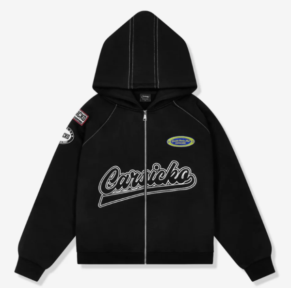 Carsicko Racing Club Zip-Up Black Hoodie