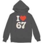Classic 67 Meme I Love Six Seven Hoodie gray