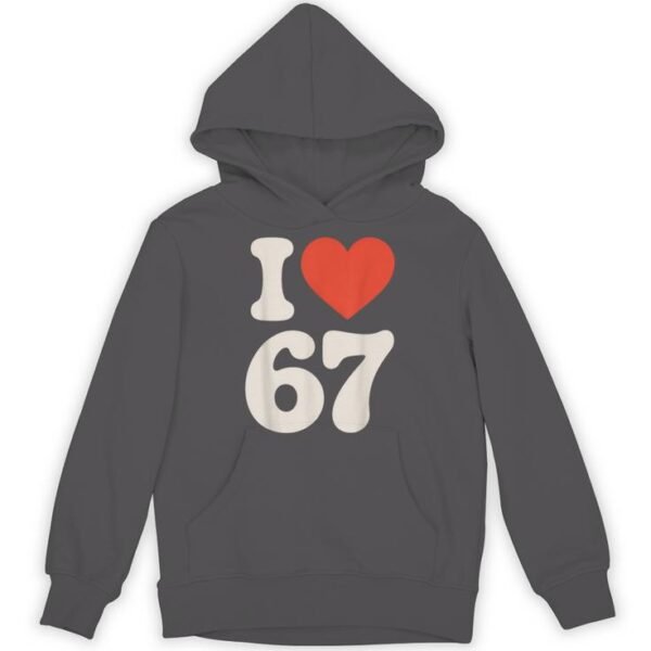 Classic 67 Meme I Love Six Seven Hoodie gray