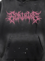 Gothic Typography Distressed Hoodie