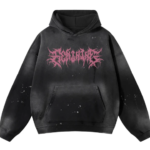 Gothic Typography Distressed Hoodie