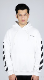 Off-White Diag-Stripe Cotton Hoodie