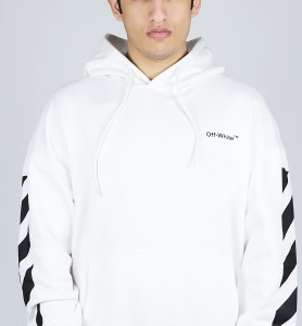 Off-White Diag-Stripe Cotton Hoodie