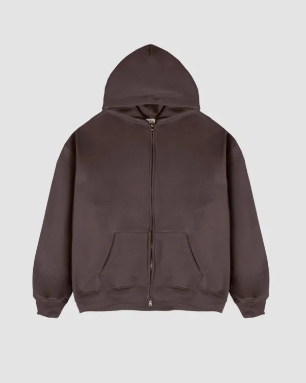 Originals Heavy Weight Boxy Zip Hoodie Brown
