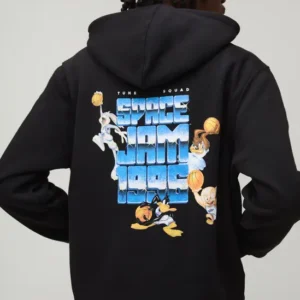 Oversized Boxy Space Jam License Zip Thru Hoodie
