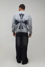 Relaxed Boxy Gothic Cross Graphic Knitted Jumper 1