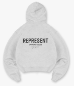 Represent Owners Club Hoodie $200 SIZE & FIT Oversized Pullover Hoodie ash gray