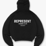 Represent Owners Club Hoodie $200 SIZE & FIT Oversized Pullover Hoodie black