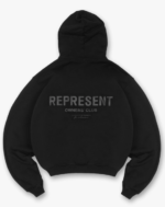 Represent Owners Club Hoodie $200 SIZE & FIT Oversized Pullover Hoodie black matte