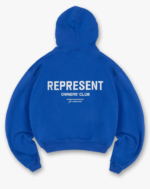Represent Owners Club Hoodie $200 SIZE & FIT Oversized Pullover Hoodie blue