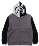 SHARK FULL ZIP HOODIE #1 MENS black