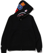 SHARK FULL ZIP HOODIE MENS black