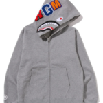 SHARK FULL ZIP HOODIE MENS gray