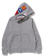 SHARK FULL ZIP HOODIE MENS gray