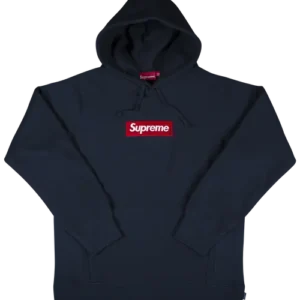 Supreme Box Logo Hooded Sweatshirt navy 1