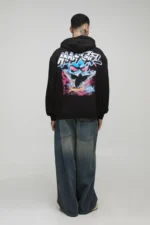Tall Oversized Gothic Dove Rhinestone Graphic Hoodie 2