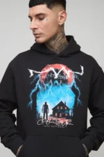 Tall Oversized Gothic OFCL TOUR Man Vintage Wash Print Hoodie 44